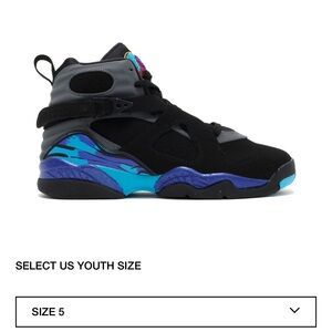 Nike Jordan 8 retro BG Aqua 2015 size 6y